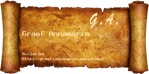 Graef Annamária névjegykártya
